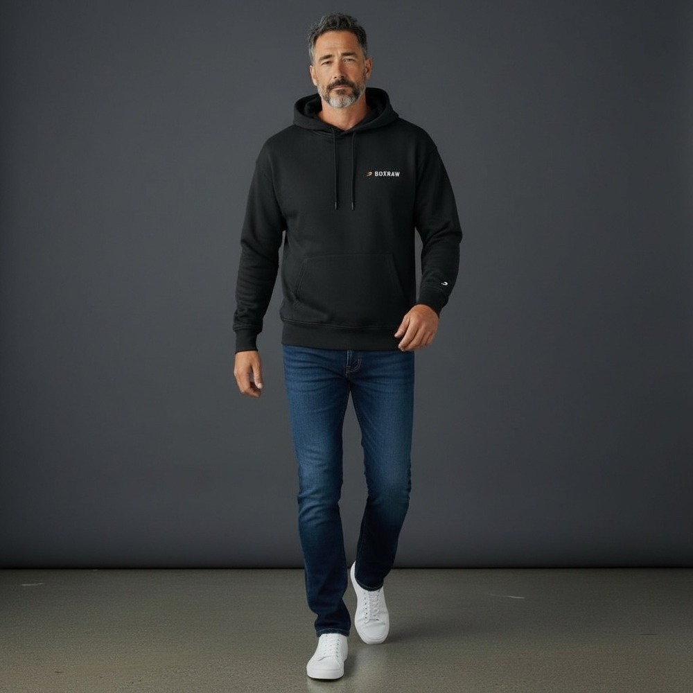 BOXRAW Black Hoodie We Dont Play Boxing Graphic‎ Print Size S